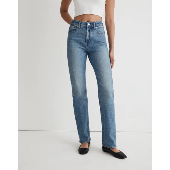 Madewell 90's Straight Leg Jeans Colorenmore Wash Medium Wash Blue Hi Rise Sz 27 - Picture 1 of 7
